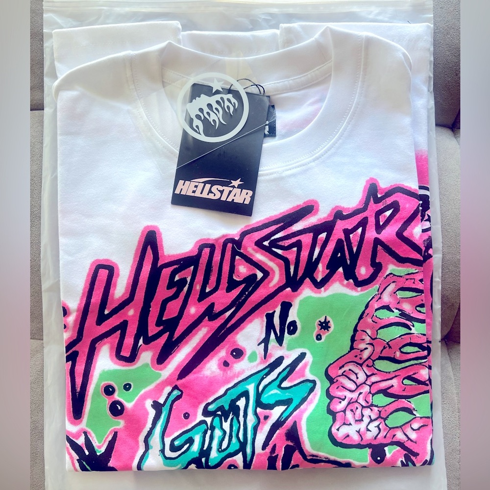Hellstar No Guts No Glory T-Shirt White/Pink